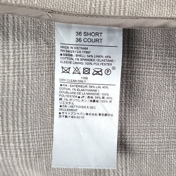 Banana Republic Linen Blend Glen Check 2-Piece Suit 36S - Pants W30xL26 - Picture 13 of 16